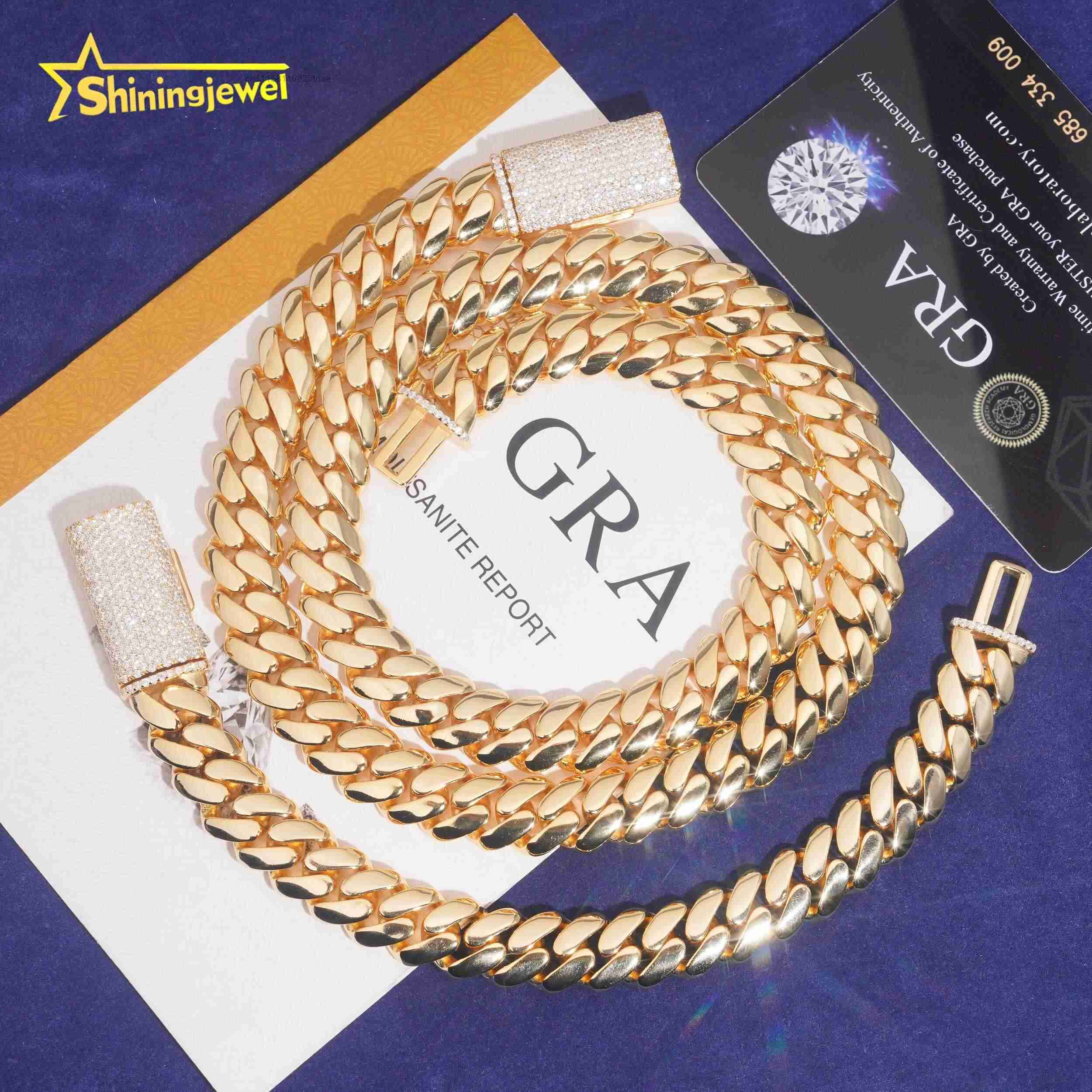 Cuban Link Chain 12Mm - 925 Silver 12mm Gold Plated Plain