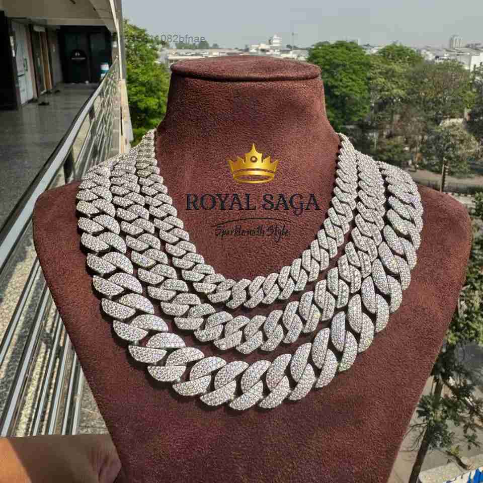 Custom 12mm/15mm/18mm 925 Silv - Cuban Link Chain 12Mm 评论和价格