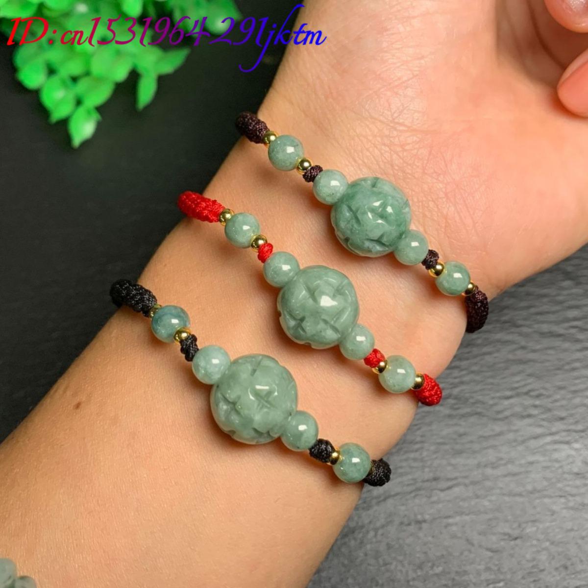 A Myanmar Jadeite Carve Bead B - Bracelets 评论和价格