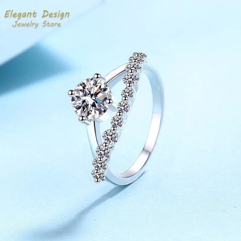 Crown of Love Platinum Pt950 W - Moissanite Engagement Ring 1 Carat 评论和价格