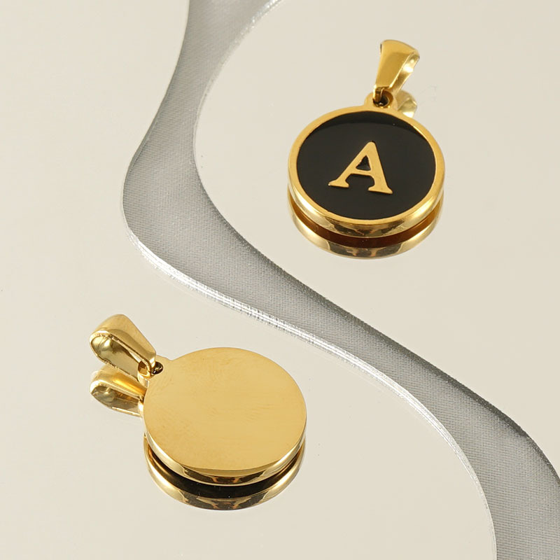 Stainless Steel 18K Gold Plate - Initial Letter Necklace 18K Gold 评论和价格