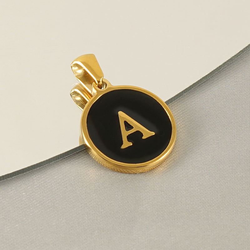 Stainless Steel 18K Gold Plate - Initial Letter Necklace 18K Gold 评论和价格