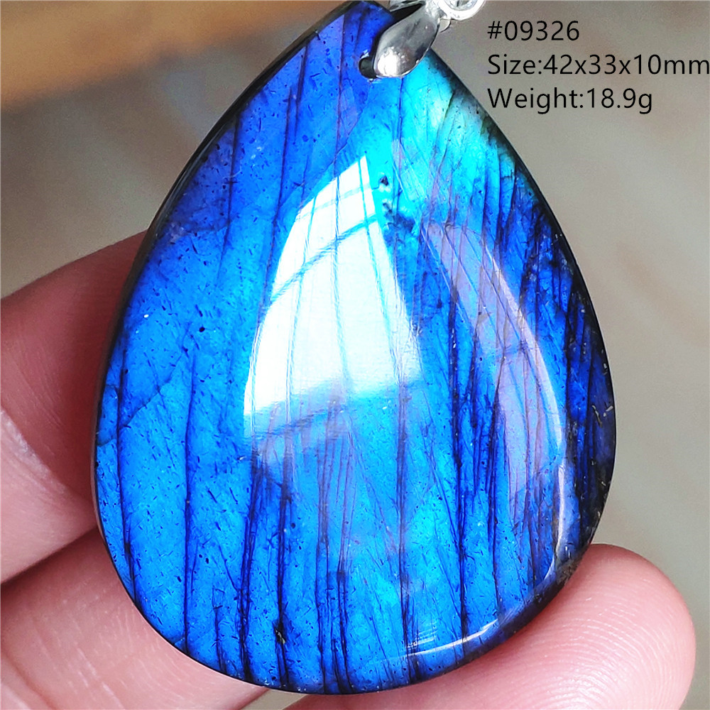 Natural Blue Labradorite Penda - 925 Sterling Silver Chain Necklace Men 评论和价格