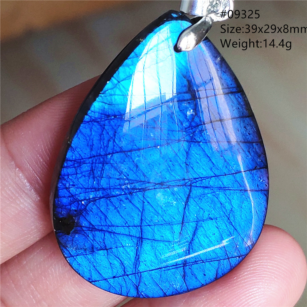 Natural Blue Labradorite Penda - 925 Sterling Silver Chain Necklace Men 评论和价格