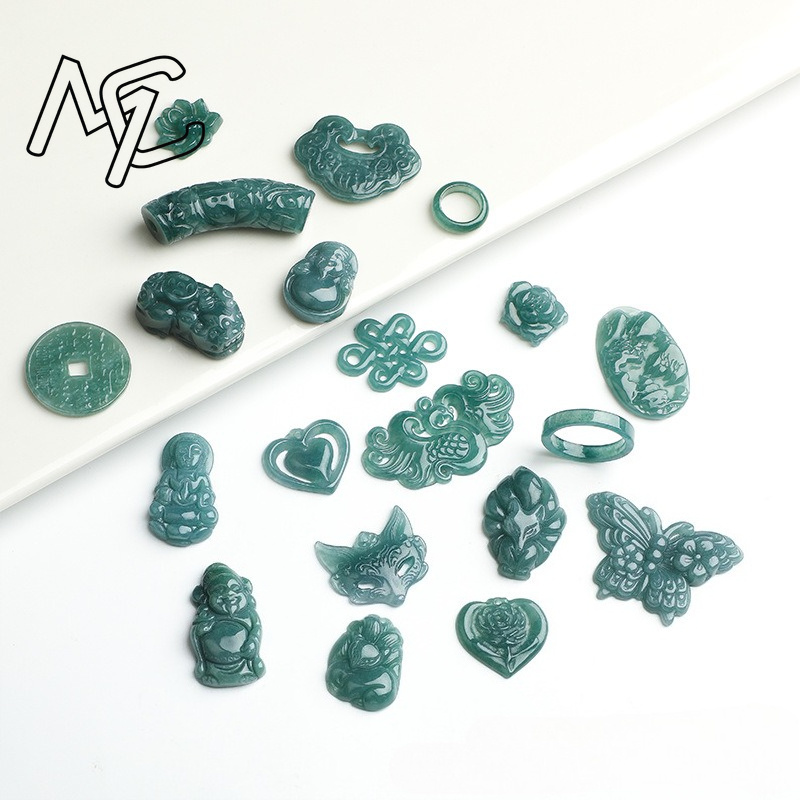 2PC Natural Blue Water Jadeite - Earrings 评论和价格