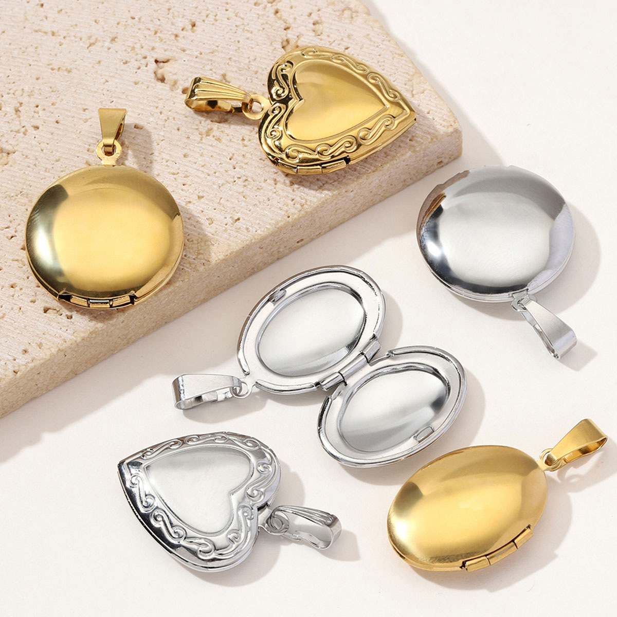3pcs/Lot Wholesale Stainless S - Heart Locket Necklace Photo 评论和价格