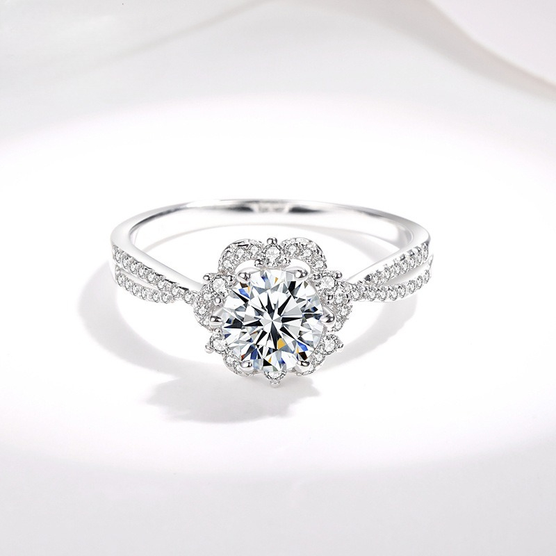 AETEEY S925 Silver Twisted Sha - Moissanite Engagement Ring 1 Carat 评论和价格