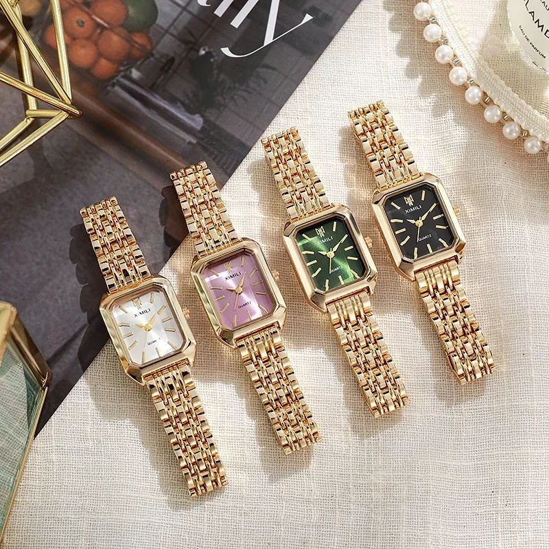 Women Retro Square Metal Band  - Watch Accessories 评论和价格