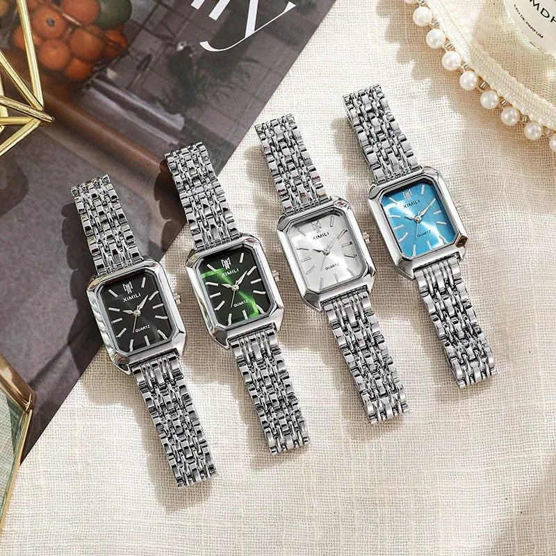 Women Retro Square Metal Band  - Watch Accessories 评论和价格