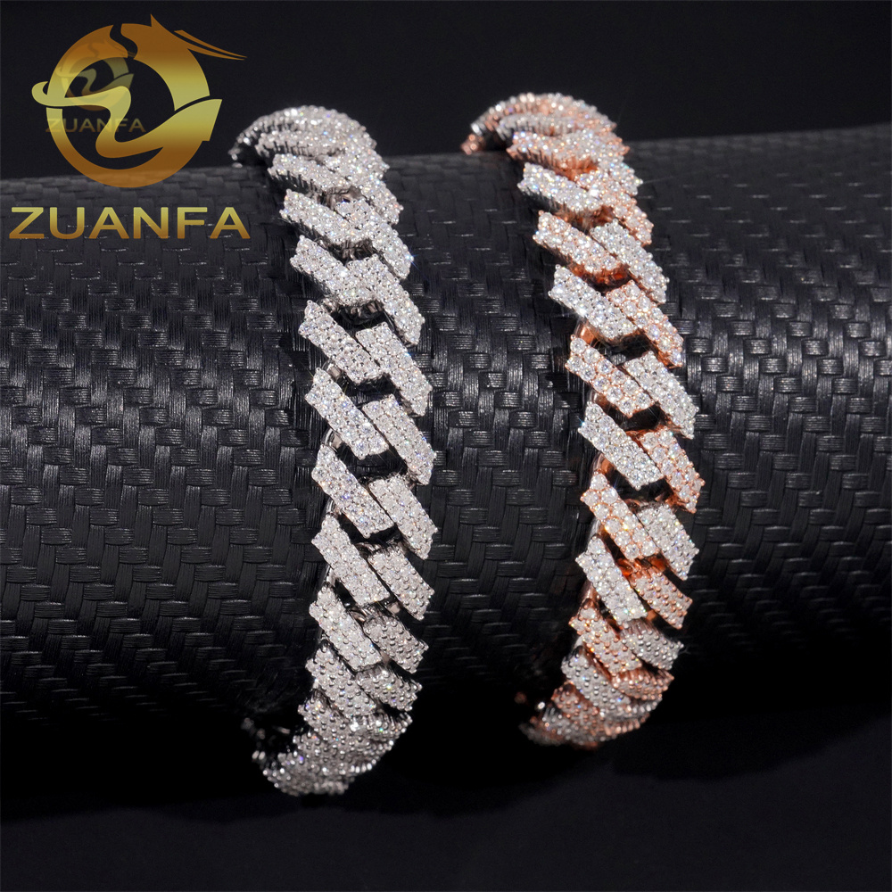 2Row 12mm Moissanite Hip Hop J - Cuban Link Chain 12Mm 评论和价格