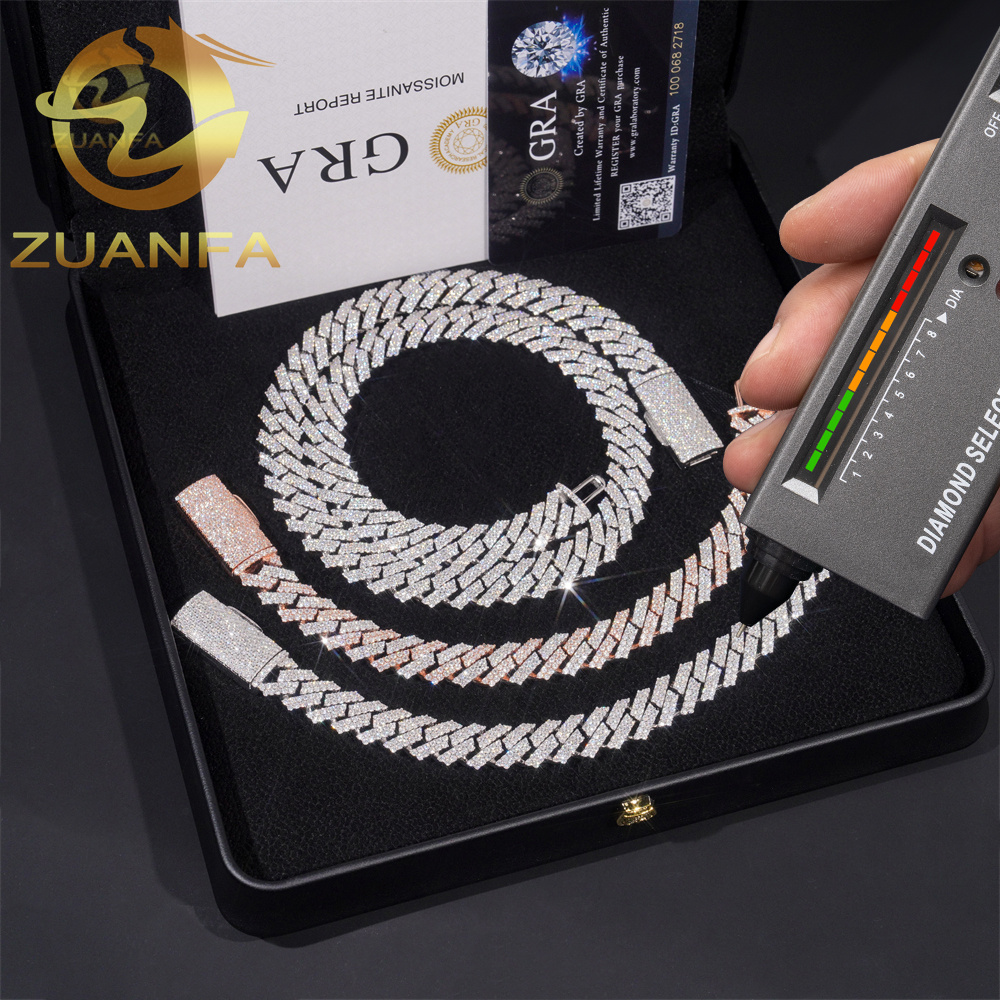 2Row 12mm Moissanite Hip Hop J - Cuban Link Chain 12Mm 评论和价格