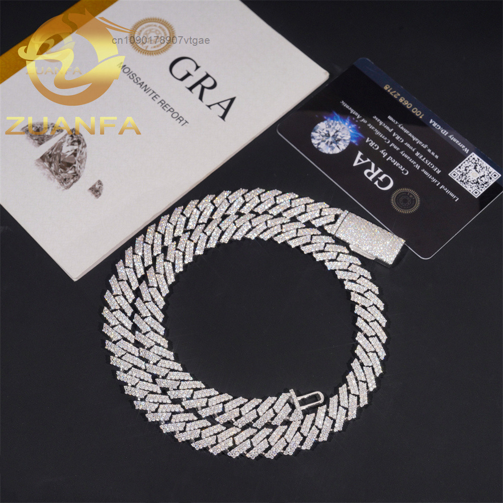 2Row 12mm Moissanite Hip Hop J - Cuban Link Chain 12Mm 评论和价格