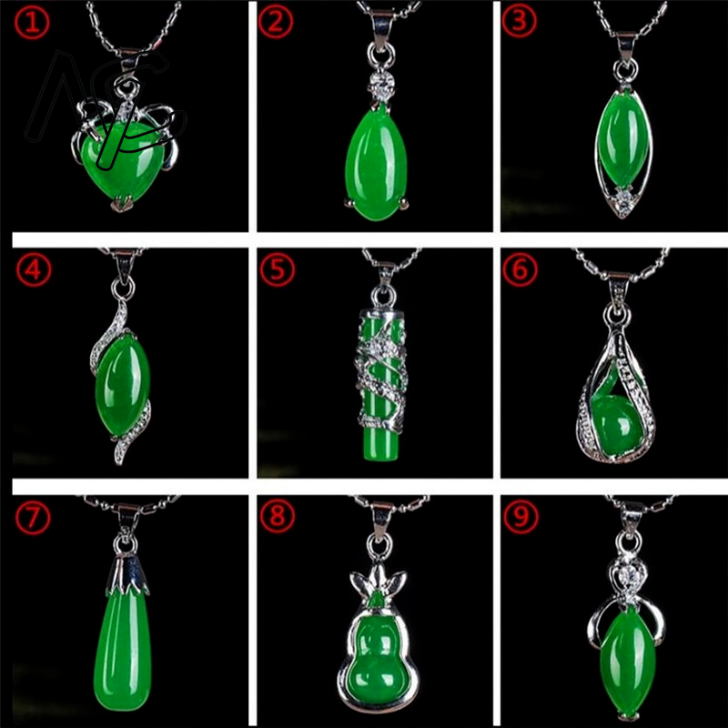 925 Silver Chinese Green Jade  - Necklaces 评论和价格